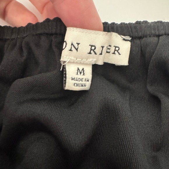 Moon River Open Back Maxi Dress Medium Black Strappy Ruffle Hem Elegant Chic - Picture 12 of 14